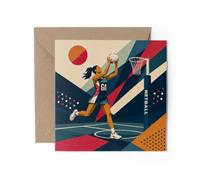 1 x Netball Greeting Card - Female Netball Player Birthday Gift #73360