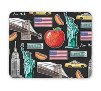1 x New York Landmarks Mouse Mat - City America USA NYC Statue Watercolour Effect Holiday Travel Boys Girls Mousemat Mousepad Pad IT #83011