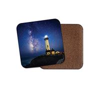 1 x Night Sky Lighthouse Drinks Coaster - Milky Way Stars Space Seaside #8591