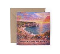 1 x Normandy Beaches France Greeting Card - Étretat Cliffs Holiday Travel Modern Art Gift #72129
