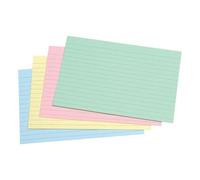 1 X Office Record Cards Ruled Both Sides 6x4in 152x102mm Assorted [Pack 100] + A Free Pen