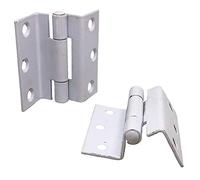 1 x Pair - 63mm x 58mm White Powder Coated STORMPROOF Casement Hinges REBATED CRANKED - 434643