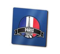 1 x Paris Square Magnet - France French Flag Skyline Landmarks City Fridge Magnetic Travel Holiday Family Friend Women Men #83424
