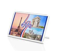 1 x Paris Square Magnet - France Paris Eiffel Landmarks City Travel Holiday Fridge Magnetic Travel Souvenir Family Friend Women Men #83191