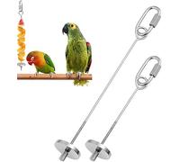 1 x Parrot Fruit Holder, Chicken Veggies Skewer Fruit Holder Stainless Steel Parrot Bird Fruit Stick Parrot Food Skewer Chicken Parrot bird Hanging feeder for Hens Birds Parrot Small Animals(L 41?45)