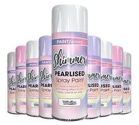 1 x Pearlised White Paint Factory Shimmer Spray Paint 400ml, For DIY Hobby Arts and Crafts, Variety of colors White Pink Silver Lilac