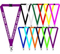 1 x Personalised Printed Neck/Lanyard. Personalised ID Neck Strap Lanyard for holding a name badge, ID card or keys. Red, Blue, Black, Yellow, White (PURPLE) (Hands Off ® Lanyard)