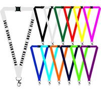 1 x Personalised Printed Neck/Lanyard. Personalised ID Neck Strap Lanyard for holding a name badge, ID card or keys. Red, Blue, Black, Yellow, White (WHITE) (Hands Off ® Lanyard)