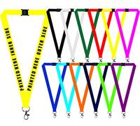 1 x Personalised Printed Neck/Lanyard. Personalised ID Neck Strap Lanyard for holding a name badge, ID card or keys. Red, Blue, Black, Yellow, White (YELLOW) (Hands Off ® Lanyard)