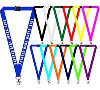 1 x Personalised Printed Neck/Lanyard. Personalised ID Neck Strap Lanyard for holding a name badge, ID card or keys. Red, Blue, Black, Yellow, White (BLUE) (Hands Off ® Lanyard)
