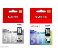 1 X PG512 BLACK + 1 X CL511 COLOUR PIXMA MP490 MP492 Original Inkjet Cartridge