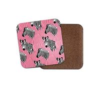1 x Pink Zebra Print Coaster - Wild Animal Horse Africa Zoo Zebras Fun #15786