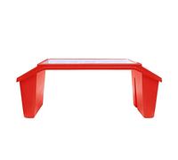 1 x Plastic Laptop Tray Travel Tray Bed Table Lap Standing Desk Serving Table Play Tray Notebook Stand Coffee Lap Desk Reading Eating Working & Multifunctional Activity Table for Kids Adults (RED)