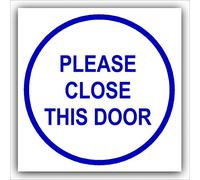 1 x Please Close This Door-87mm,Blue on White-Health and Safety Security Door Warning Sticker Sign-87mm,Blue on White-Health and Safety Security Door Warning Sticker Sign
