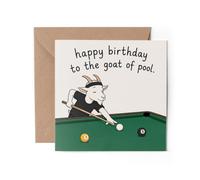 1 x Pool GOAT Greeting Card - Happy Birthday Funny Cute Cartoon Dad Uncle #72739