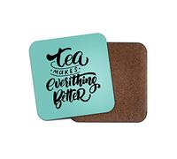 1 x Positive Tea Quote Coaster - Blue Mum Friend Sister Brother #29289