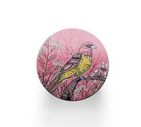 1 x Pretty Pink Bird Round Coaster - Flowers Garden Floral Mum Grandma Auntie Gift #70704
