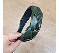 1 x PU headband, fashionable headband, women's headband, braided hair band, hair bands accessories, retro style hair accessory for girls, Christmas party, decoration, army green