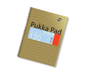 1 x Pukka Pad A4 Vellum Writing Lined Paper 200 Page Notepad (Gold Cover)