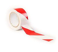 1 X PVC Hazard Warning Tape Roll - Self Adhesive - 50mm x 33m RED/White
