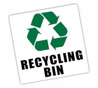 1 x R11 Recycling Bin Adhesive Sticker Recycle Logo Sign 100mm Environment Label Green Decal
