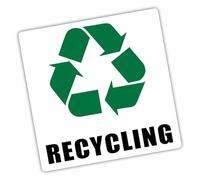 1 x R25 Recycling Adhesive Sticker Printed Recycle Logo Sign 100mm Environment Label Decal