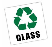 1 x R7 Glass Recycling Adhesive Sticker Recycle Logo Bin Sign Environment 100mm Notice Label Waste Hygiene Office Shop Kitchen Business School Home Warehouse Decal
