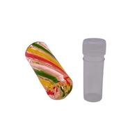1 x Rasta Design Glass Twisted Filter Tip | 11mm x 30mm | 9 Holes | Easy to Clean Reusbale | Red - Green - Yelow -White - Filter Tips | (1 Piece)