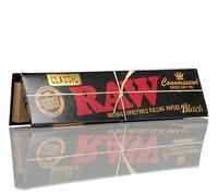 1 x Raw Black Connoisseur Classic King Size Slim Natural Unrefined Rolling Papers + RAW Black Tips Roach Filter - Ultra-Thin & Slow Burning, Smooth Rolling Experience, Eco-Friendly, Premium Quality