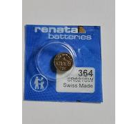 1 x Renata 364 Watch Battery 1.55v SR621SW - Official Renata Watch Batteries