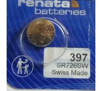 1 x Renata Watch Battery 0% Mercury Silver Oxide, 397 (SR726SW)