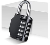 1 x Resettable Combination Padlock, Locker Lock, 4 Digit Coded Padlock for Gym School Lockers, Outdoor Weatherproof Combination Lock for Backyard Fence Gate Garage