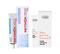 1 x Retimax 1500 Retinol Vitamin A Night Face Cream & 1 x Vitamin E eye cream Anti Ageing Dry Sensitive Healing Anti Wrinkle Eczema Deep Moisturiser DUO HIT !