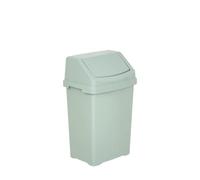 1 x Robust Plastic Swing Bin Waste Recycle Recycling Dustbins With Removable Swing Lid Rubbish Trash Refused Bins Garbage Paper Trash Can For Home Kitchen Bathroom Office (Silver Sage) (25L Litre)