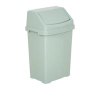 1 x Robust Plastic Swing Bin Waste Recycle Recycling Dustbins With Removable Swing Lid Rubbish Trash Refused Bins Garbage Paper Trash Can For Home Kitchen Bathroom Office (Silver Sage) (50L Litre)