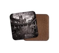 1 x Roman Baths Bath Abbey Coaster - England UK Black & White Photography Travel Office Birthday Gift #71757