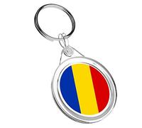 1 x Romania Balkans Bucharest Flag - Keyring IR02 Mum Dad Birthday #9097