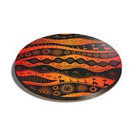 1 x Round Coaster - African Ethnic Tribal Pattern Giraffe Cork Backed MDF Glossy Tea Coffee Accessory #50048