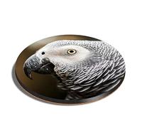 1 x Round Coaster - African Grey Parrot Bird Close Up Cork Backed MDF Glossy Tea Coffee Accessory #50049