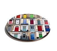1 x Round Coaster - Architecture House Doors Cork Backed MDF Glossy Tea Coffee Accessory #14607