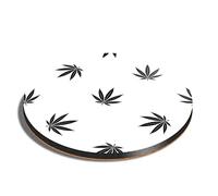 1 x Round Coaster - Cannabis Leaf Weed Pattern Cork Backed MDF Glossy Tea Coffee Accessory #16526