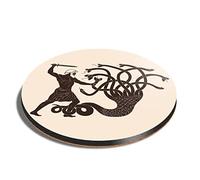 1 x Round Coaster - Hercules Hydra Greek Art Travel Cork Backed MDF Glossy Tea Coffee Accessory #51147