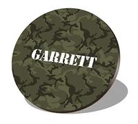 1 x Round Coaster - Name Garrett Camouflage Army Military Letter Lettering Initial Cork Backed MDF Glossy Tea Coffee Accessory #270288