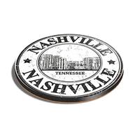 1 x Round Coaster - Nashville Tennessee United States USA Cork Backed MDF Glossy Tea Coffee Accessory #4773