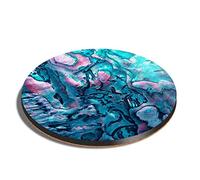 1 x Round Coaster - New Zealand Paua Shell Pearl Cork Backed MDF Glossy Tea Coffee Accessory #2618