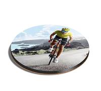 1 x Round Coaster - Road Bicycle Race Bike Cycling Mens Cork Backed MDF Glossy Tea Coffee Accessory #24114