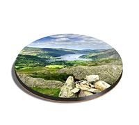 1 x Round Coaster - Ullswater Lake District Arnison Cork Backed MDF Glossy Tea Coffee Accessory #14250