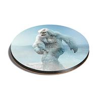1 x Round Coaster - Yeti Abominable Snowman Monster Snow Cork Backed MDF Glossy Tea Coffee Accessory #53592