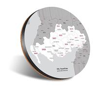 1 x Round Jumbo Size Coaster 12cm Dumfries District Cork Backed MDF Glossy Tea Coffee Accessory #55530