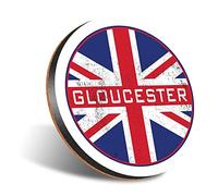 1 x Round Jumbo Size Coaster 12cm Gloucester England Rustic UK GB Travel Cork Backed MDF Glossy Tea Coffee Accessory #59151